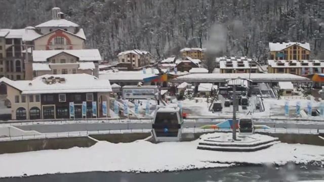 Красная поляна- вид с канатной дороги. 07.01.2015 г. смотреть онлайн