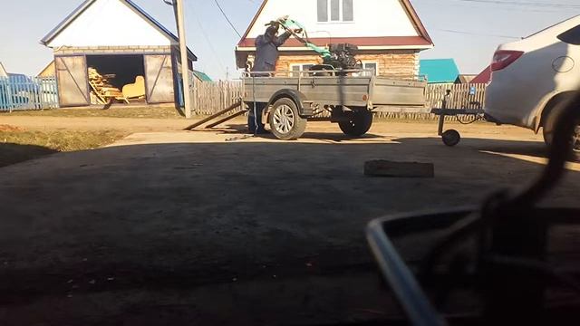 Погрузка и выгрузка мотоблока с прицепа. смотреть онлайн