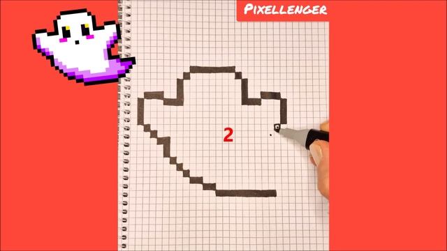 Как нарисовать Привидение по клеточкам Хэллоуин Простые рисунки Пиксель Арт How to Draw Halloween смотреть онлайн
