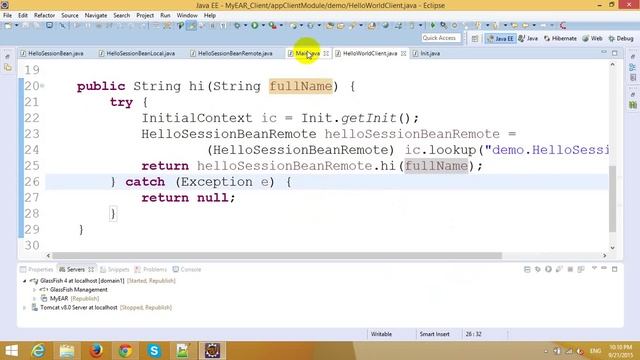 EJB Tutorial - Part 1 - Application Client смотреть онлайн