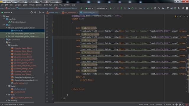 Android Navigation Drawer using Google Material Design | Custom Navigation Drawer Android Studio |# смотреть онлайн