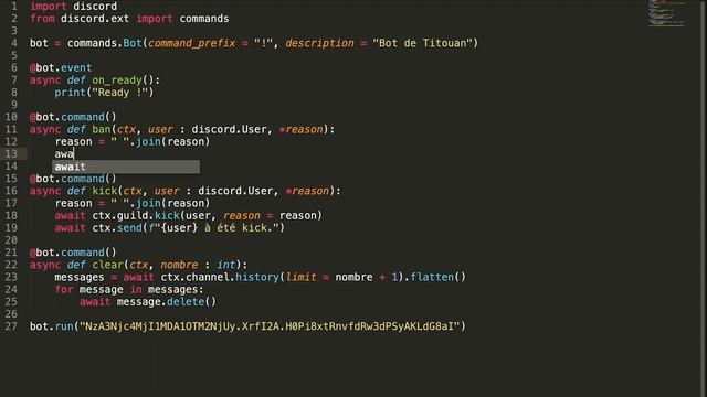 #4 Créer un bot discord ! Python (Commandes d'administration : kick, ban , clear...) смотреть онлайн