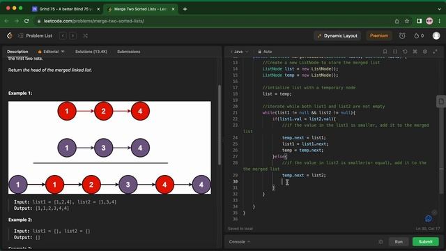 Merge Two Sorted Lists Problem | Leetcode - Java | Grind 75: Coding Series смотреть онлайн