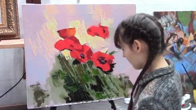 Художник Фания Сахарова Скульптурные маки, живопись маслом для начинающих смотреть онлайн
