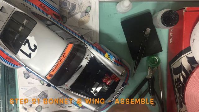Building 1/12 Porsche 911 Carrera RSR Turbo Model Factory Hiro : Step 21 Bonnet & Wing - Assemble.. смотреть онлайн