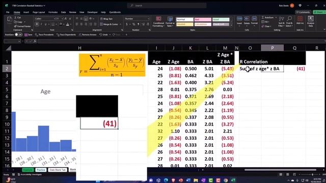 Correlation Baseball 3 Statistics & Excel смотреть онлайн