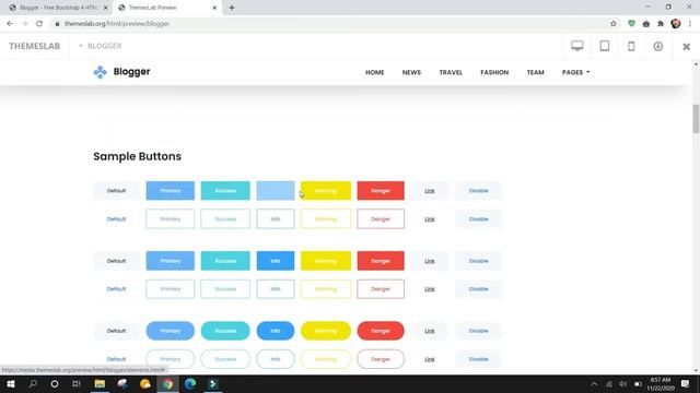 Blogger: Free Bootstrap 4 HTML5 Blog Website Template смотреть онлайн