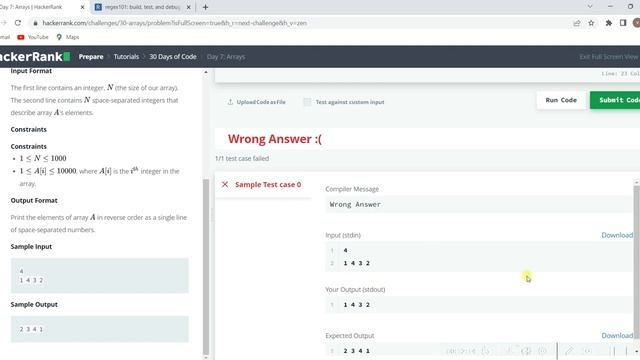 HackerRank Problem Solution 2 - Java, Arrays смотреть онлайн