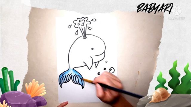 как нарисовать кита /how to draw a whale simply смотреть онлайн