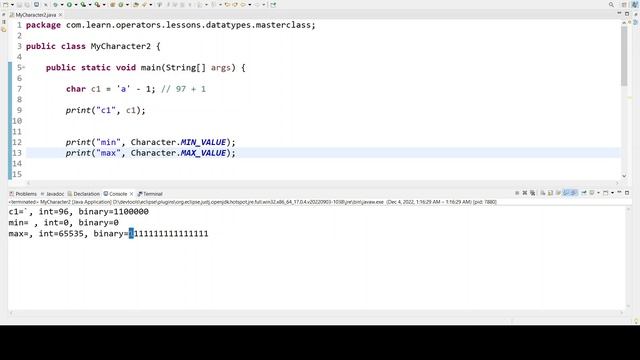 char Data Type - Java Tutorial with Knowledge and Tips - Data Types 4 смотреть онлайн