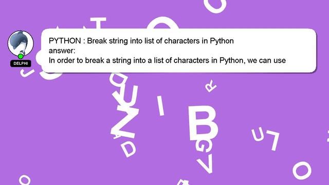 PYTHON : Break string into list of characters in Python смотреть онлайн