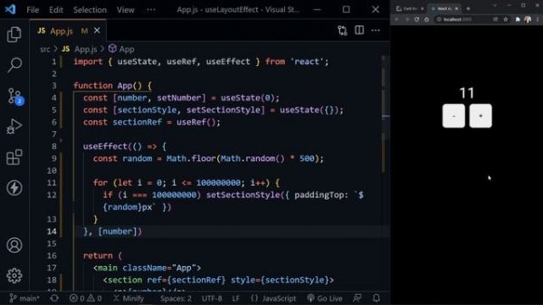 useLayoutEffect vs useEffect | React Hooks Tutorial