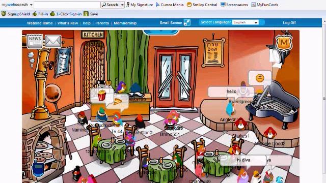 Club Penguin-Pizza Parlor Mayhem смотреть онлайн