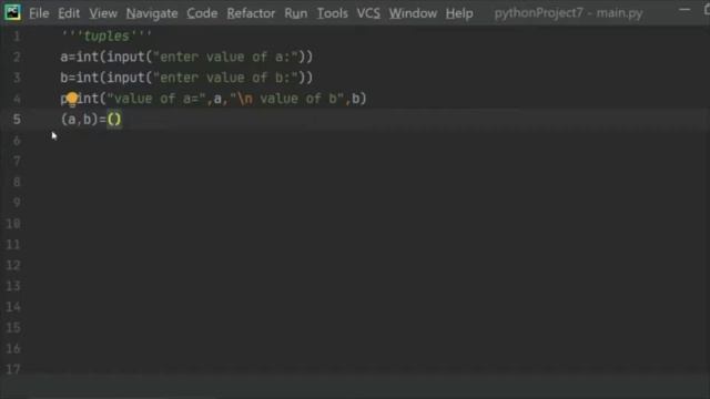 swap two values using tuple смотреть онлайн