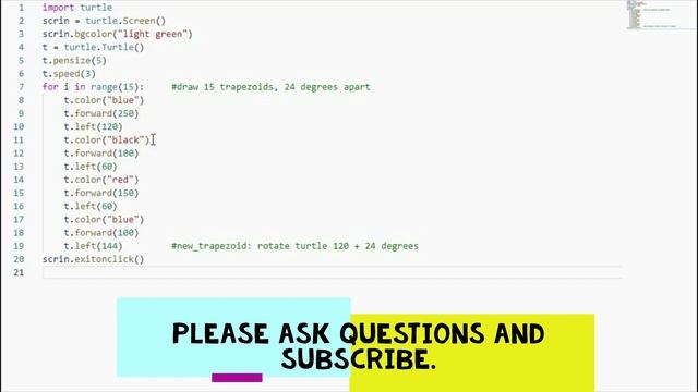 Python Turtle Code: Rotating Trapezoid смотреть онлайн