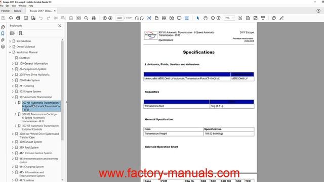 Ford Escape OEM factory repair manual смотреть онлайн
