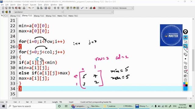 Find smallest and largest element in a given two-dimensional array смотреть онлайн