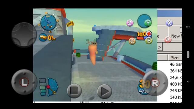 Worms 4 Mayhem on android Xiaomi redmi note 5 (exagear) смотреть онлайн