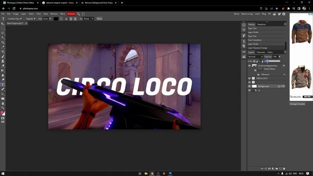 ? How to make VALORANT MONTAGE THUMBNAILS FREE | Photopea Tutorial! смотреть онлайн