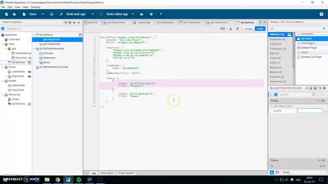 Sencha Architect - ExtJS App tutorial - Part 2: Tab Panel as a simple menu смотреть онлайн