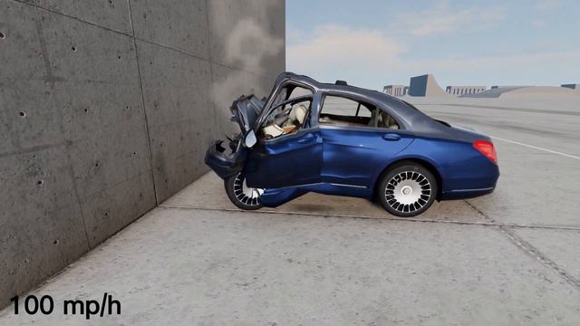 Mercedes-Maybach S600 VS Wall | At speed 200 mph | BeamNG Drive смотреть онлайн