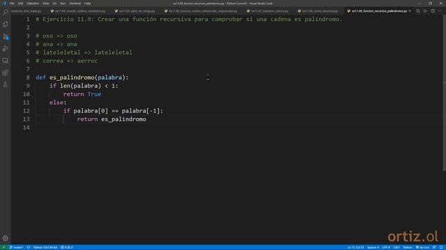 Python Curso V2: 268 Ejercicio 11.9 Función Recursiva para Validar si una Cadena es Palíndromo смотреть онлайн