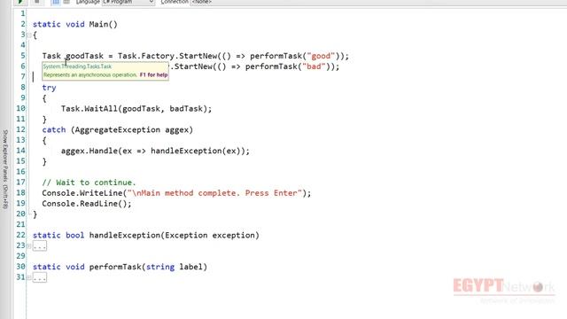 Exception Handling - Tasks - C# смотреть онлайн