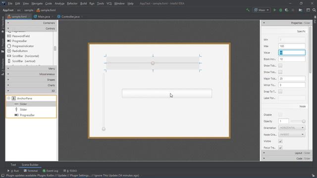 JavaFX Intellij IDEA | Slider and progress bar شريط تقدم смотреть онлайн