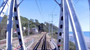 Туапсе  Сочи в кабине машиниста.From Tuapse to Sochi in the cab.