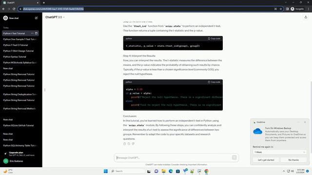 python t test p value смотреть онлайн