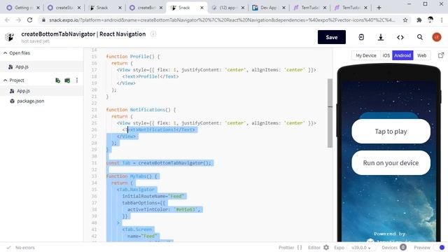 Aula 11 - Navegação com Bottom tabs (abas) em React Native смотреть онлайн