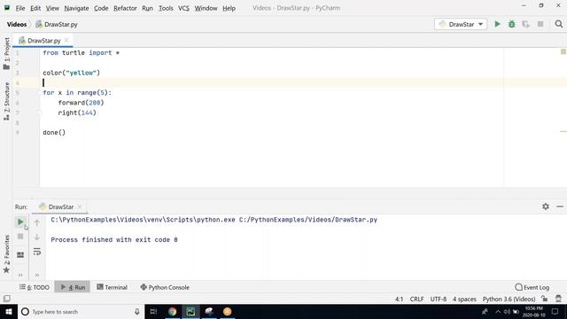 How to draw a star using turtle graphics in Python смотреть онлайн