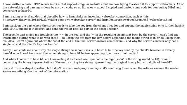 How to interpret the browser's Sec-websocket-key for server handshake? смотреть онлайн