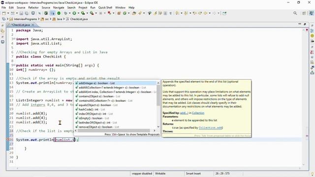 Java Tutorial checking for empty Arrays and List смотреть онлайн