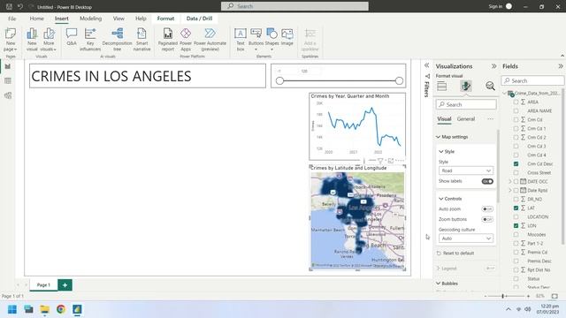 Power BI: Crimes in Los Angeles on Power BI Dashboard (Tutorial) смотреть онлайн