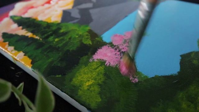 ⛰️Bob Ross Inspired Simple Acrylic Painting Tutorial For Beginners