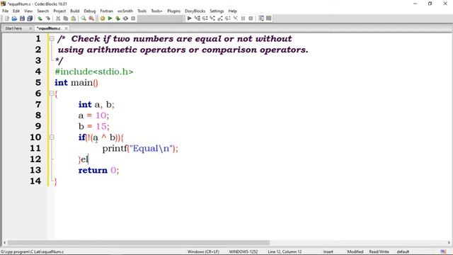 CFL-3, Check two numbers are equal or not without using arithmetic operators or comparison operator смотреть онлайн