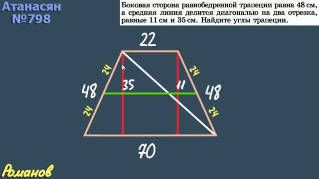 798 ГДЗ по геометрии 9 класс Атанасян - трапеция смотреть онлайн