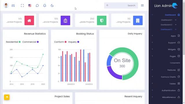 Bootstrap Admin Templates Dashboard with RTL Light Theme смотреть онлайн