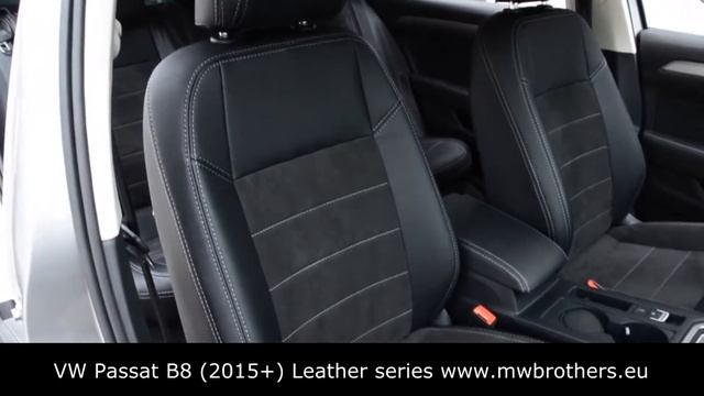 Volkswagen Passat B8 (2015,2016,2017,2018,2019,2020+) seatcovers MW Brothers Leather series interio смотреть онлайн