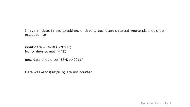 jQuery : Add no. of days in a date to get next date(excluding weekends) смотреть онлайн
