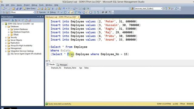 Exists clause in SQL Server - Part 29 смотреть онлайн