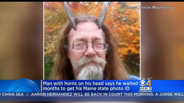 Maine Man Allowed To Wear Goat Horns In Driver's License Photo смотреть онлайн