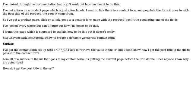 Wordpress: Contact form 7 dynamic text extension - populate form with title from previous page смотреть онлайн