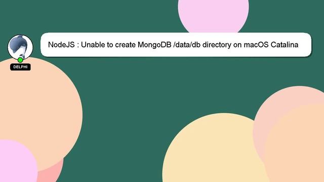 NodeJS : Unable to create MongoDB /data/db directory on macOS Catalina смотреть онлайн