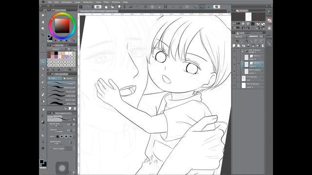 Webtoon request Lineart | Ipad Pro & Clip Studio Paint | LIVE смотреть онлайн