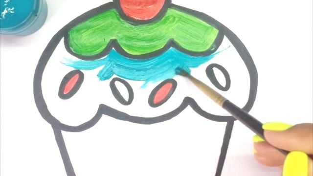 Как нарисовать кекс | Учимся рисовать простые рисунки | Учим цвета смотреть онлайн