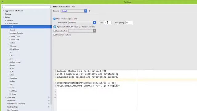 How to Change the IDE Text Size in Android Studio and Activate Mouse Wheel Zoom смотреть онлайн