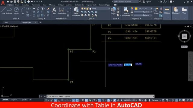 Create Easting and Northing Coordinate with Table in AutoCAD смотреть онлайн
