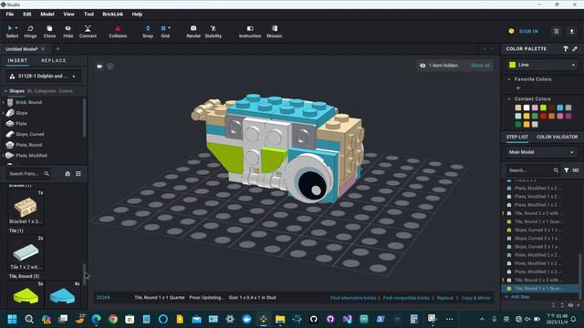 Lego set: Creator3in1:31128-3 in Bricklink Studio смотреть онлайн